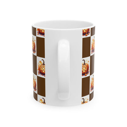 Fall-Themed Pumpkin Ceramic Mug | Cozy Autumn Coffee Cup, Harvest Decor, Thanksgiving Gift, Seasonal Kitchenware, Pumpkin Spice Lovers - Celtic Scents