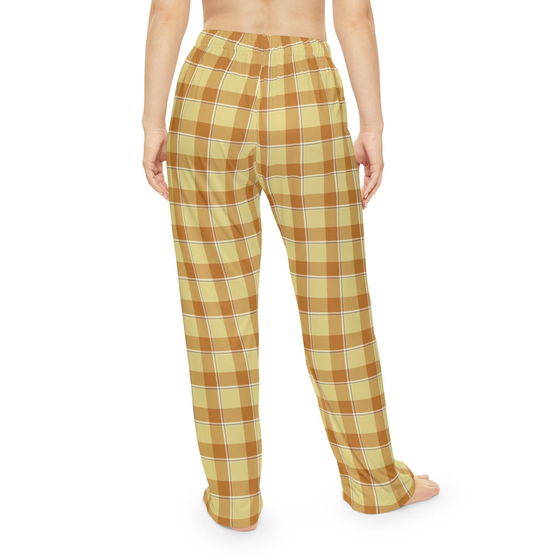 Cozy Women’s Pajama Pants, Chill Vibe Lounge Wear, Perfect for Relaxing, Home Leisure, Gift for Her, Beige Plaid Print - Celtic Scents