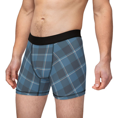 Hoki and Shuttle Gray Plaid Men's Boxers, Stylish, Unique Underwear for Everyday Wear