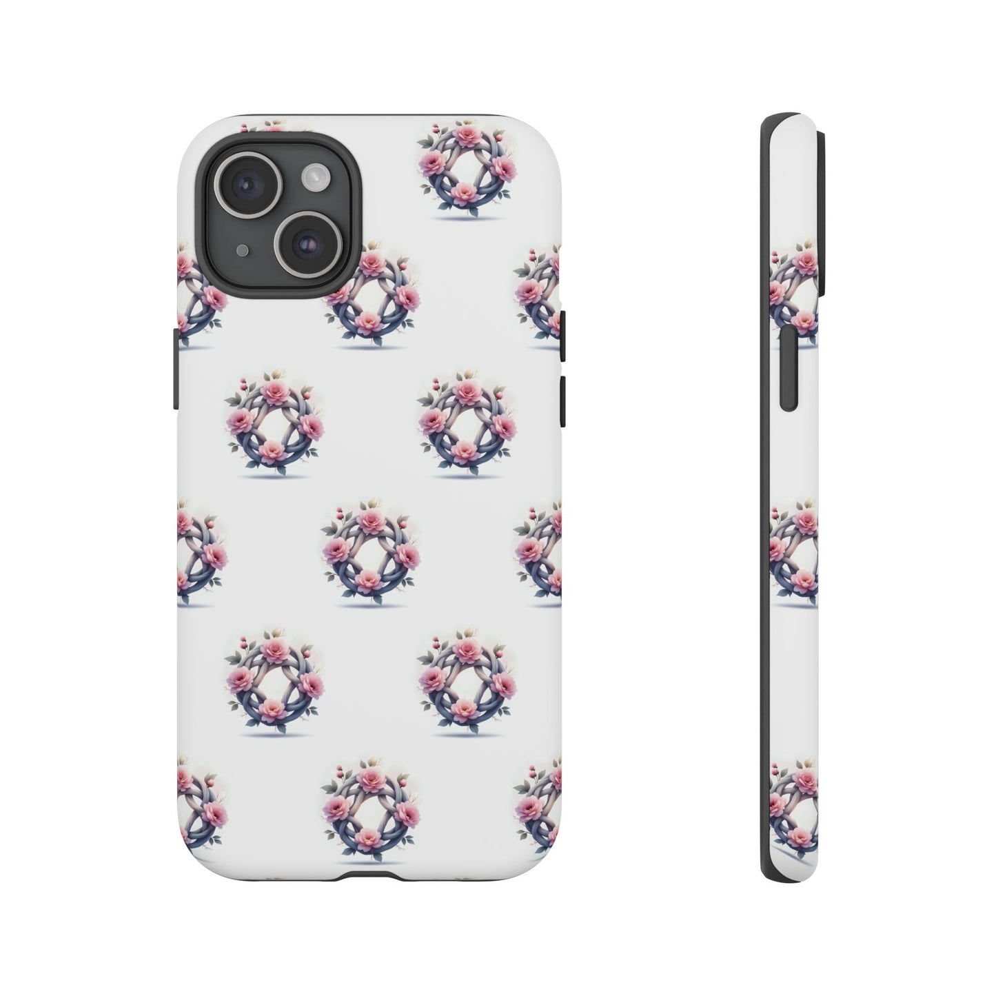 Floral Phone Case, Tough Cases for Women, Cute Celtic Knot Floral Design iPhone Cover, Gift for Her, Stylish Tech Accessories