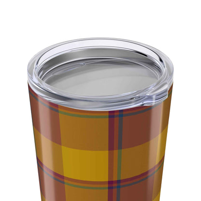Autumn Plaid Tumbler 20oz - Cozy Travel Mug, Fall Drinkware, Rustic Kitchen Decor, Gift for Him or Her, Thanksgiving/Harvest Favor