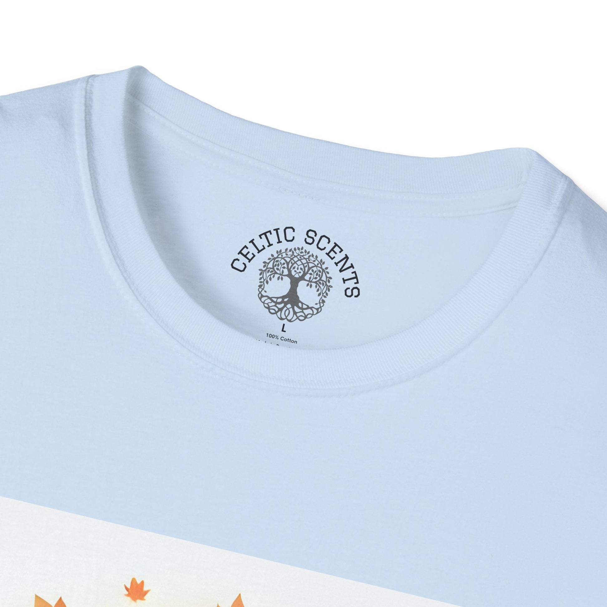Autumn Tree Graphic T-Shirt, Fall Tee for Nature Lovers, Unisex Softstyle T-Shirt, Gift for Thanksgiving, Cozy Casual Wear - Celtic Scents