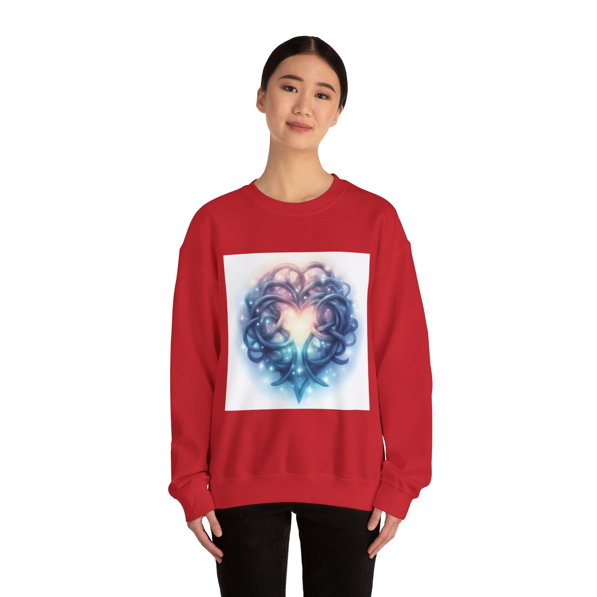 Heartfelt Unisex Crewneck Sweatshirt - Cozy Gift for Couples, Valentine's Day Sweatshirt, Funky Heart Design, Everyday Comfort, Unique [...] - Celtic Scents