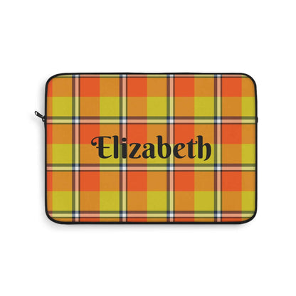 Personalized Laptop Sleeve, Custom Plaid Tech Case, Trendy Accessory, Laptop Bag