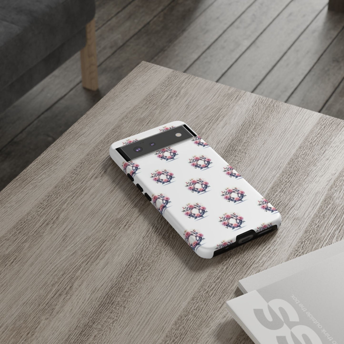 Floral Phone Case, Tough Cases for Women, Cute Celtic Knot Floral Design iPhone Cover, Gift for Her, Stylish Tech Accessories