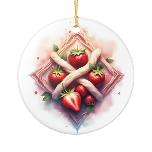 Strawberry-Themed Ceramic Ornament, Holiday Decoration, Home Decor, Gift for Garden Lovers, Festive Keepsake, Seasonal Decor - Celtic Scents