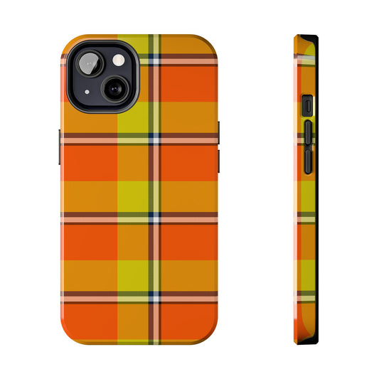 Vibrant Autumn Plaid Phone Case | Tough Phone Protector, Colorful Tech Accessory, Stylish Gift for Him/Her, Fun Birthday Present, Trendy