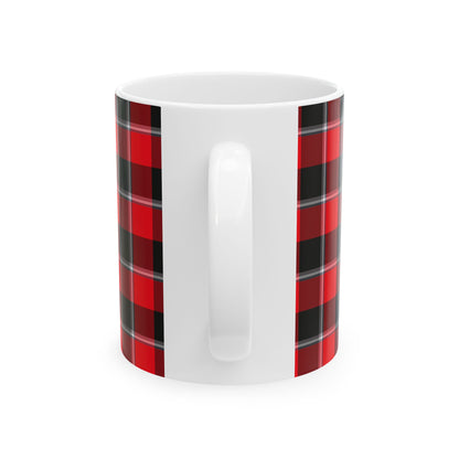 Cozy Plaid Ceramic Mug | Holiday Gift, Coffee Cup, Home Decor, Camper Style, Personalized Mug, Rustic Kitchen Essential - Celtic Scents