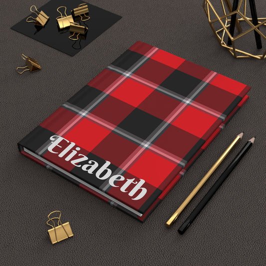 Personalized Red Plaid Hardcover Journal, Gift for Writers, Notebook for Students, Christmas Journal, Customizable Diary - Celtic Scents