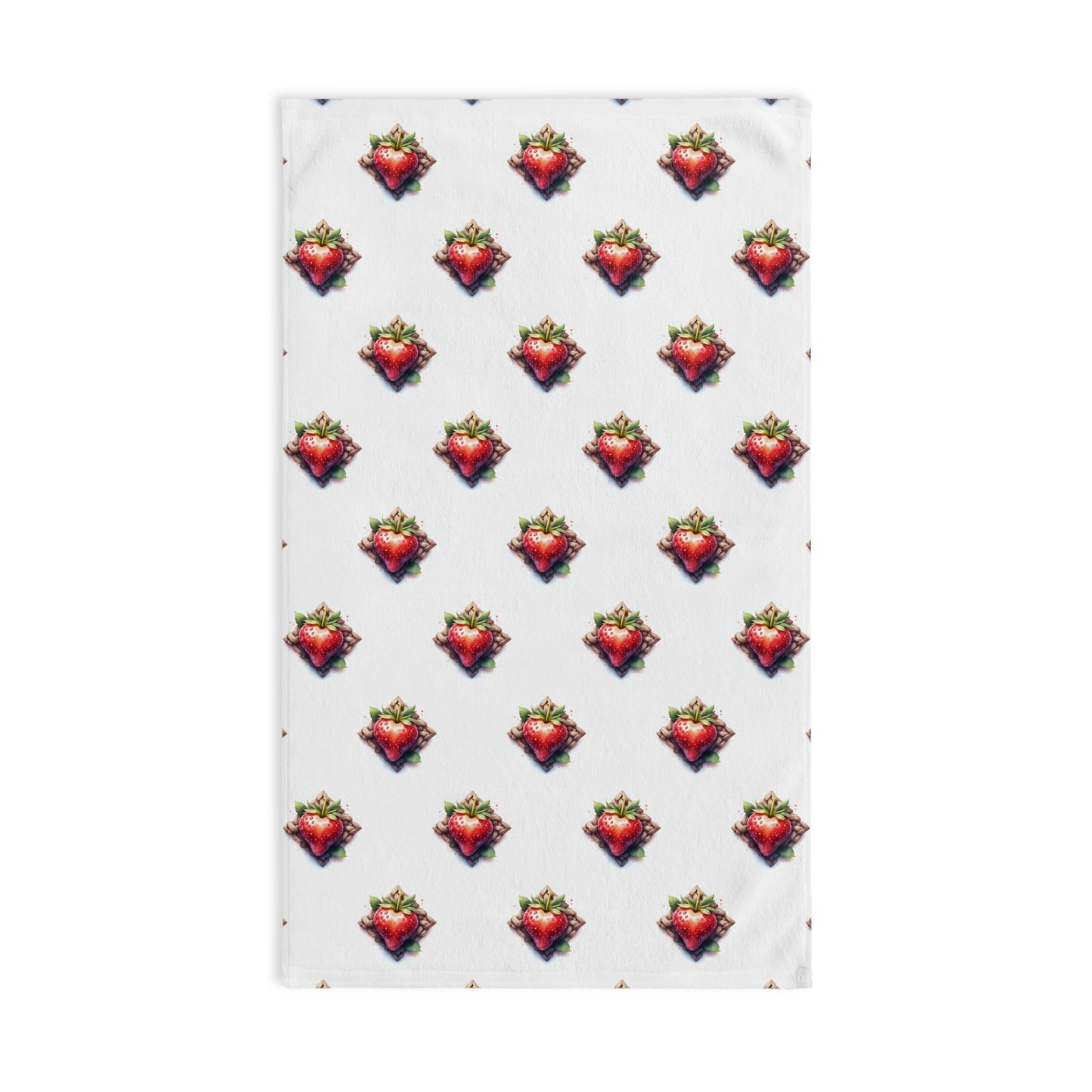 Strawberry Celtic Pattern Hand Towel | Kitchen Decor, Gift for Chefs, Summer Vibes, Farmhouse Style, Eco-Friendly Kitchen