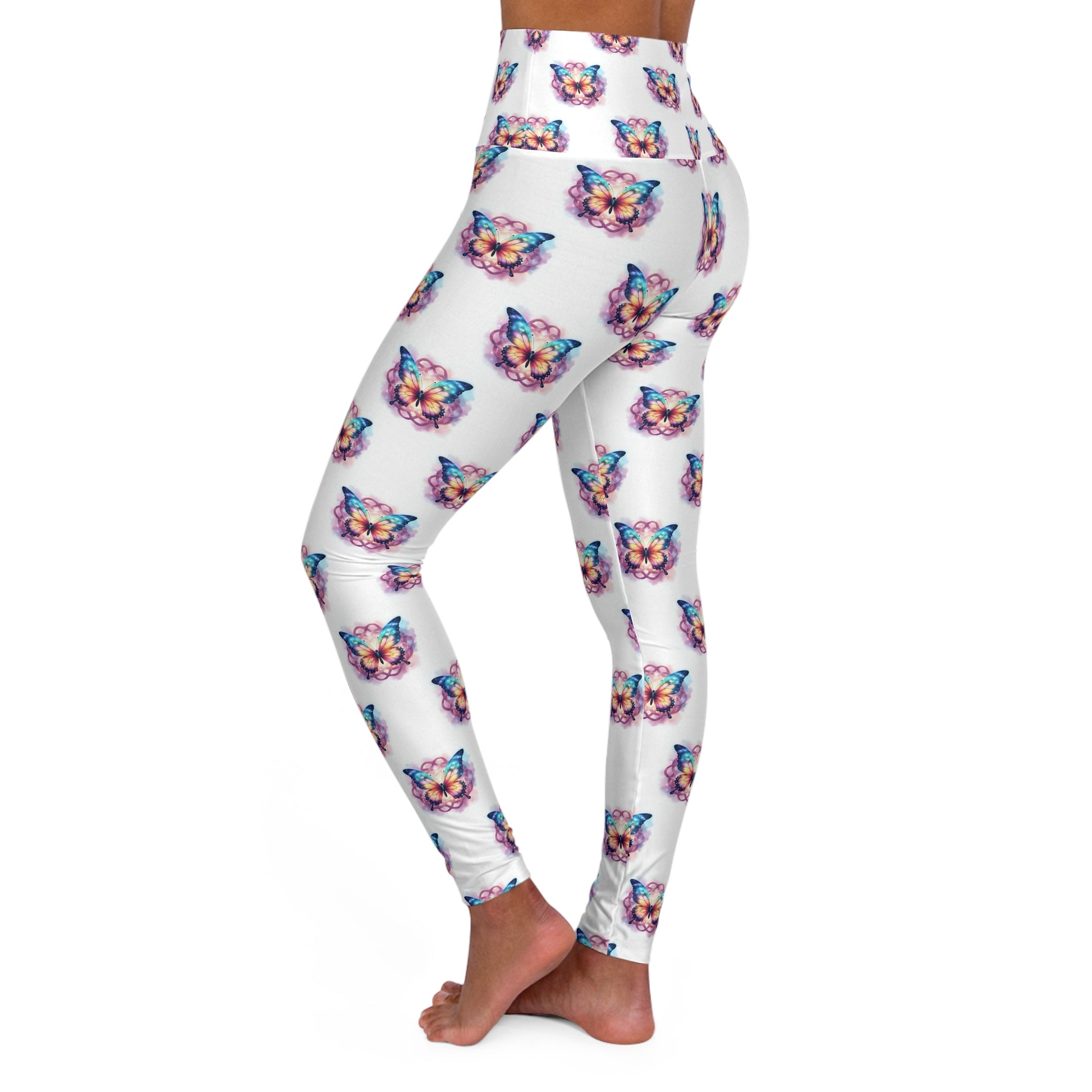 Colorful Butterfly Celtic Knot High Waisted Yoga Leggings | Activewear for Yoga, Fitness, Gym, Athleisure, Gifts - Celtic Scents