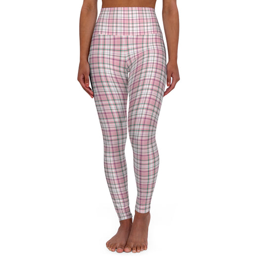 Pink Plaid Yoga Leggings