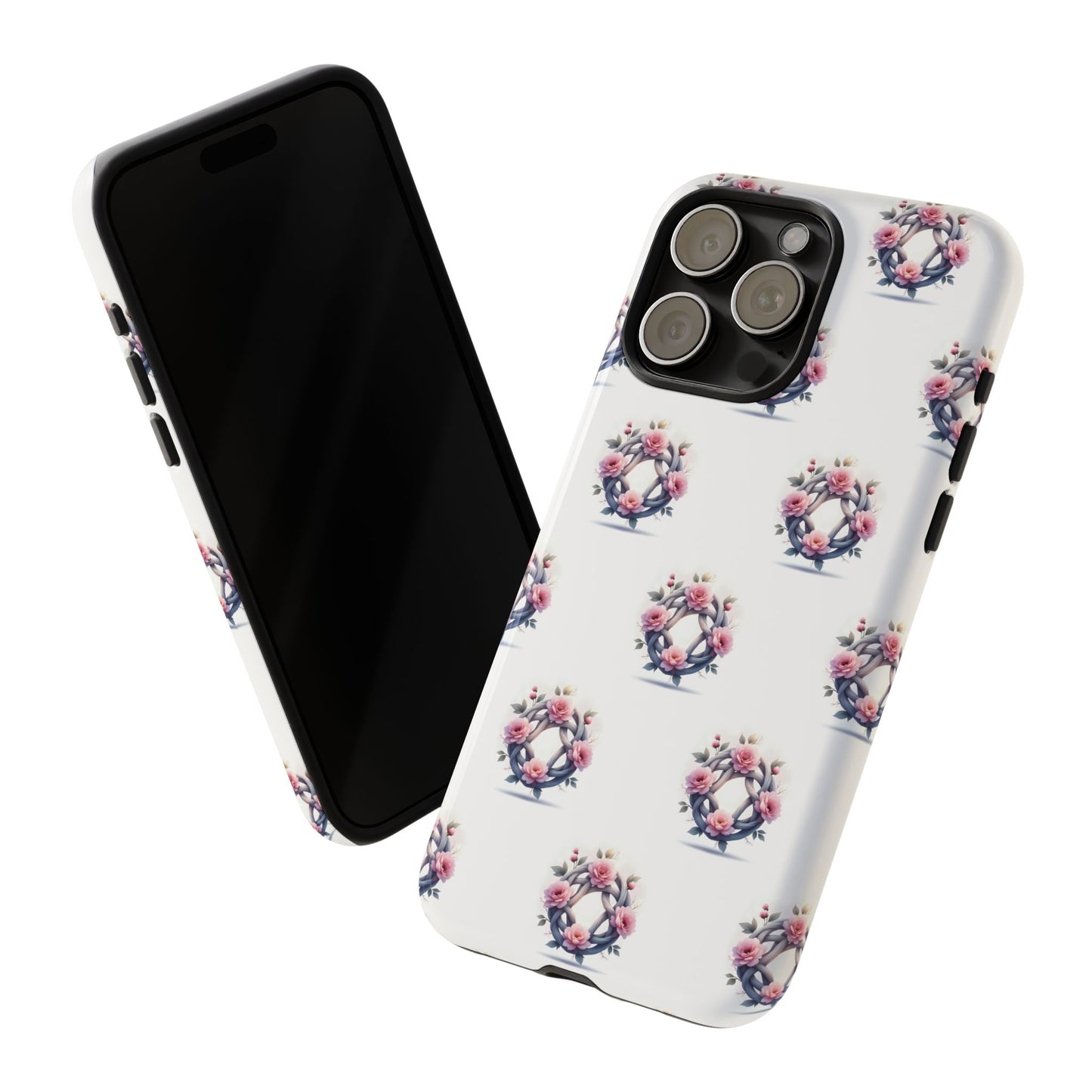 Floral Phone Case, Tough Cases for Women, Cute Celtic Knot Floral Design iPhone Cover, Gift for Her, Stylish Tech Accessories