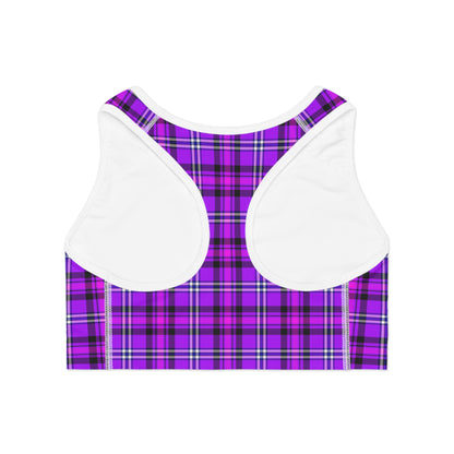 Vibrant Plaid Sports Bra for Active Lifestyles, Comfortable Workout Gear, Perfect for Yoga, Gym, Running, Fitness Fashion - Celtic Scents