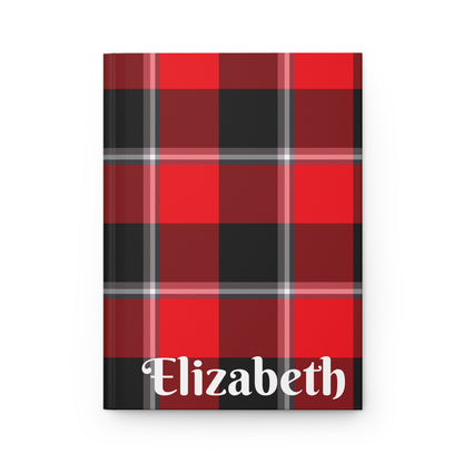 Personalized Red Plaid Hardcover Journal, Gift for Writers, Notebook for Students, Christmas Journal, Customizable Diary - Celtic Scents