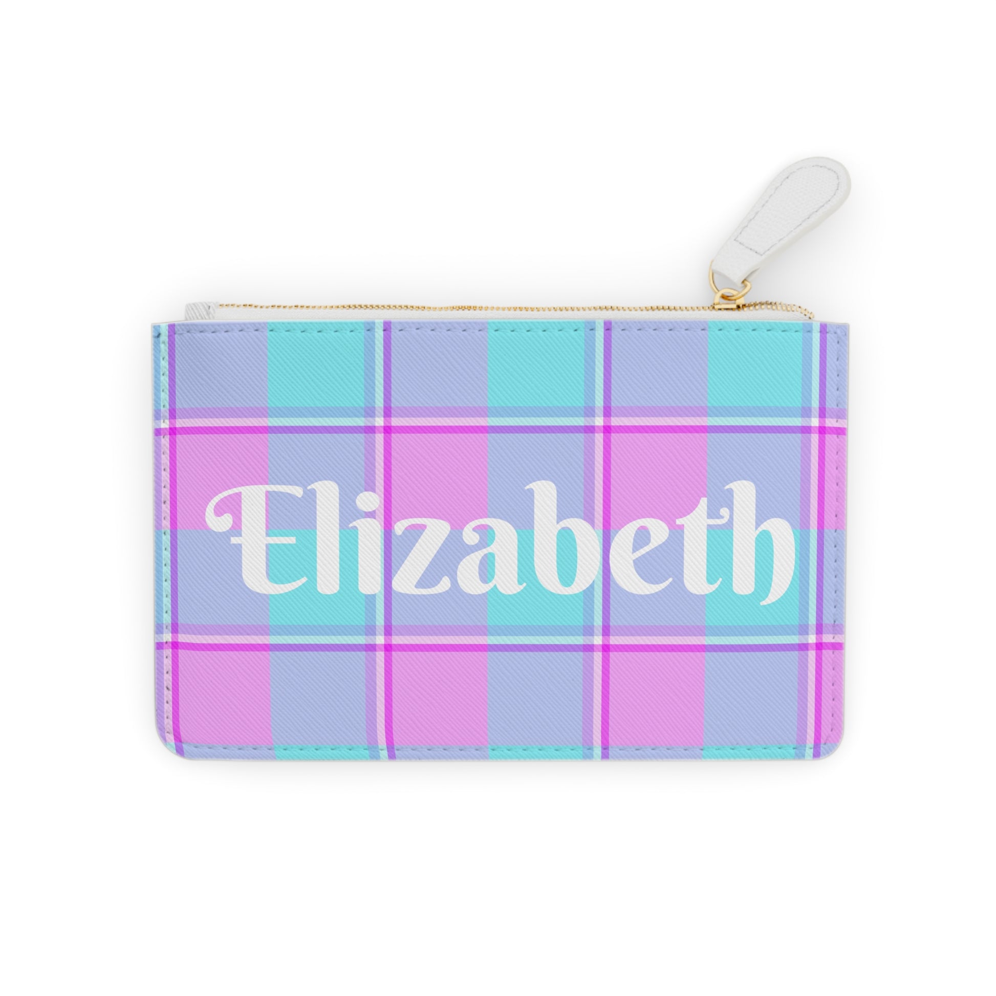 Personalized Mini Clutch Bag in Pastel Plaid, Fashion Accessory, Gift for Her, Stylish Organizer, Birthday Gift, Summer Essentials - Celtic Scents