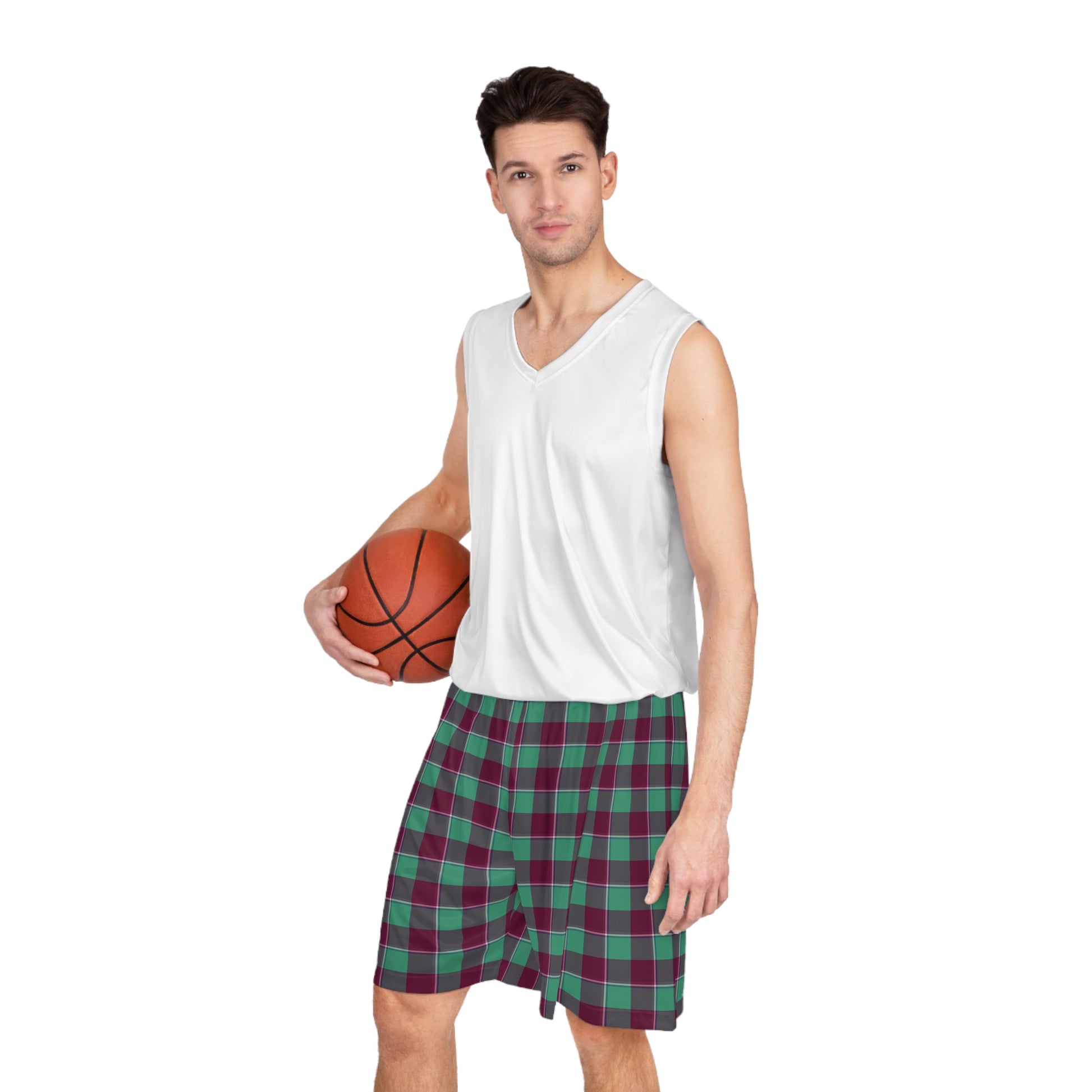 Plaid Basketball Shorts, Comfortable Athletic Wear, Sports Lounge Shorts, Casual Summer Apparel, Perfect for Gifts or Fitness - Celtic Scents