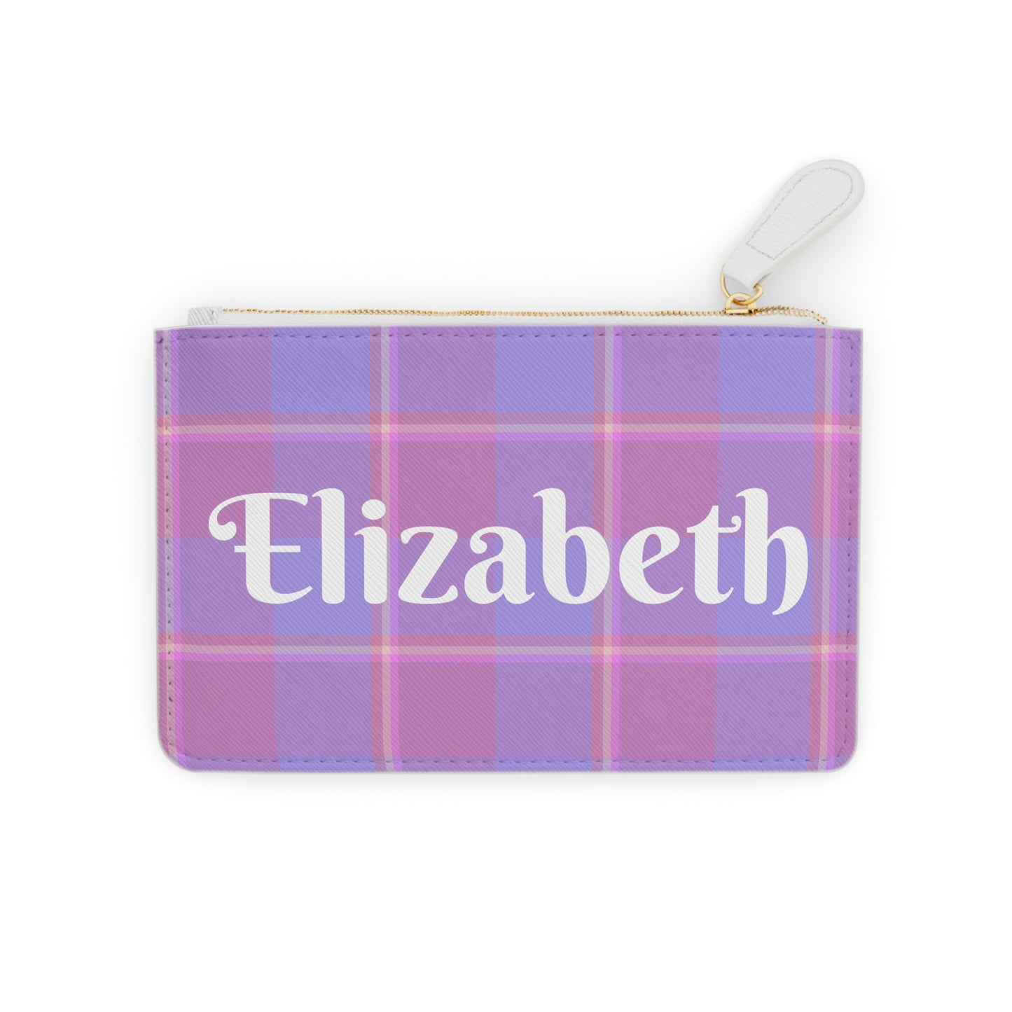 Personalized Mini Clutch Bag, Custom Name Purse, Plaid Makeup Pouch, Cute Gift for Her, Travel Essentials, Bridesmaid Accessory - Celtic Scents