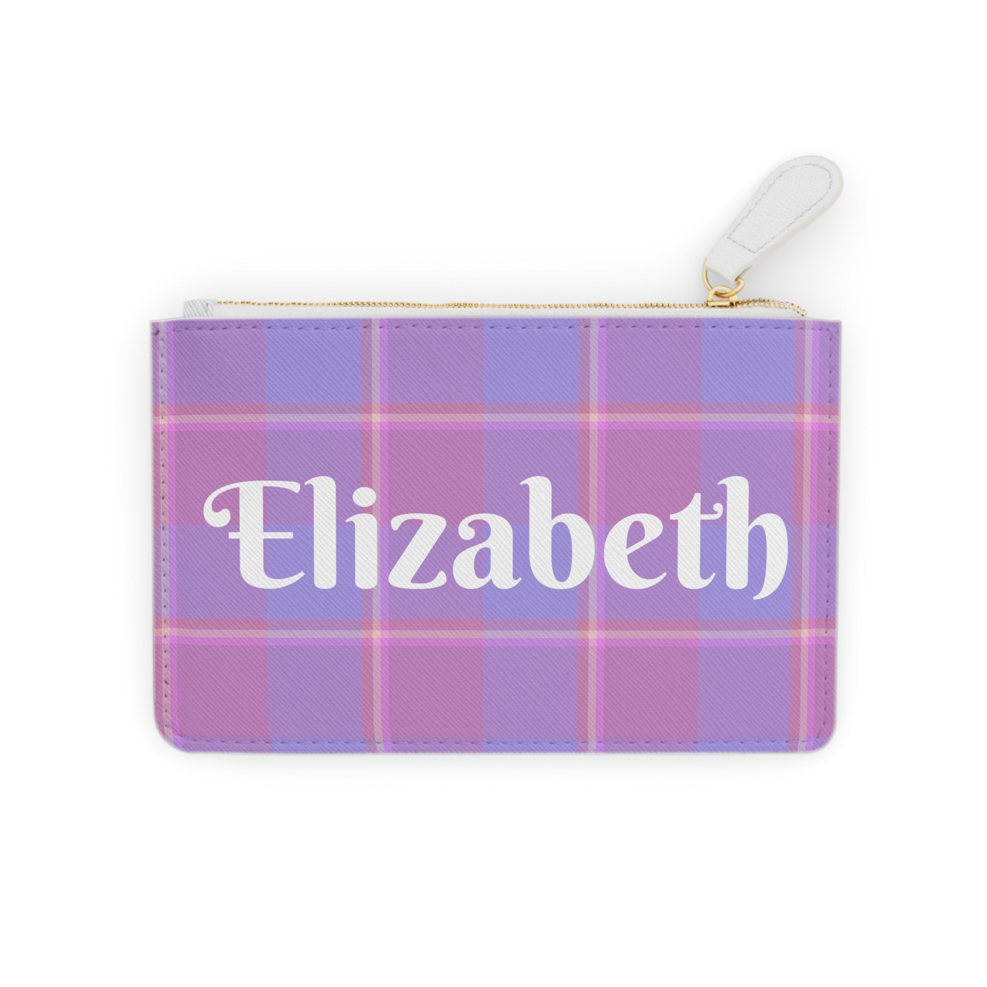 Personalized Mini Clutch Bag, Custom Name Purse, Plaid Makeup Pouch, Cute Gift for Her, Travel Essentials, Bridesmaid Accessory - Celtic Scents