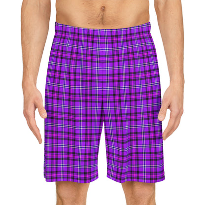 Purple Plaid Basketball Shorts, Athletic Wear, Summer Style, Casual Shorts, Gift for Sports Lovers - Celtic Scents
