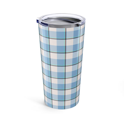 Blue Plaid Tumbler 20oz - Stylish Travel Mug for Hot & Cold Drinks, Perfect Gift for Birthdays, Holidays, Outdoor Adventures - Celtic Scents