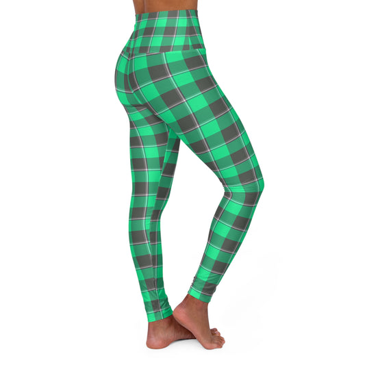 High Waisted Plaid Yoga Leggings, Comfortable Activewear for Fitness, Workout, Yoga, Pilates, Athleisure - Celtic Scents