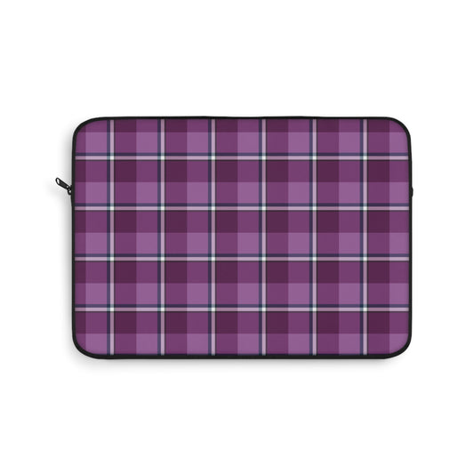 Plaid Laptop Sleeve, Purple Checkered Case for School, Work, Travel, Stylish Computer Cover, Gift for Students, Tech Accessories