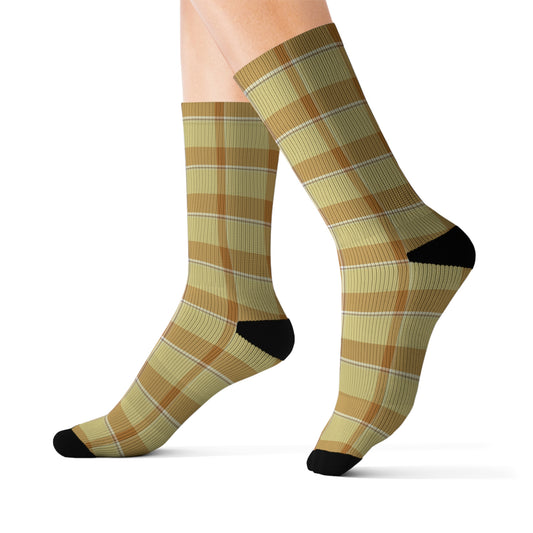 Stylish Plaid Sublimation Socks, Cozy Fashion, Gift for Sock Lovers - Celtic Scents
