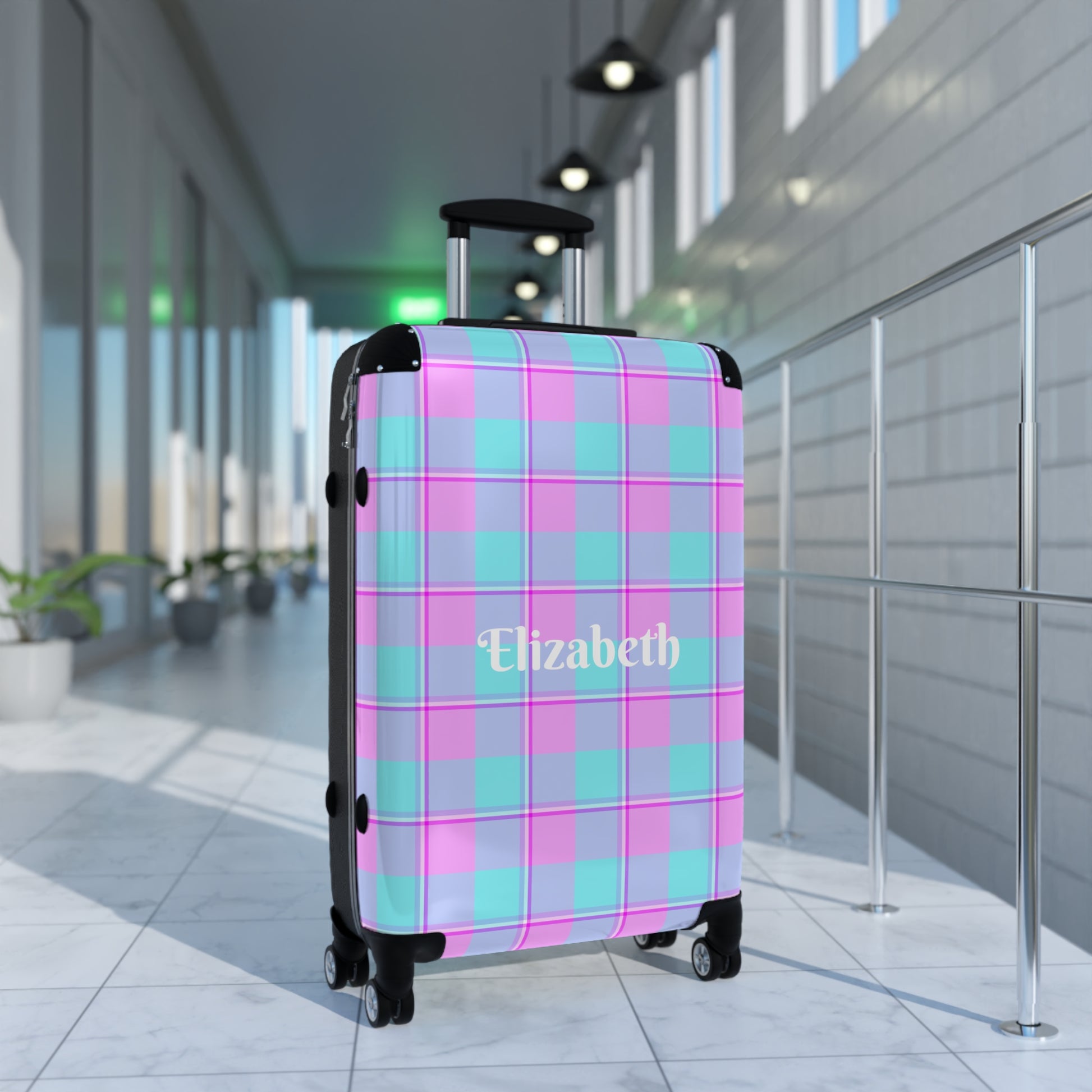 Personalized Plaid Suitcase, Custom Travel Luggage, Stylish Carry-On, Gift for Travelers, Airport Essentials - Celtic Scents