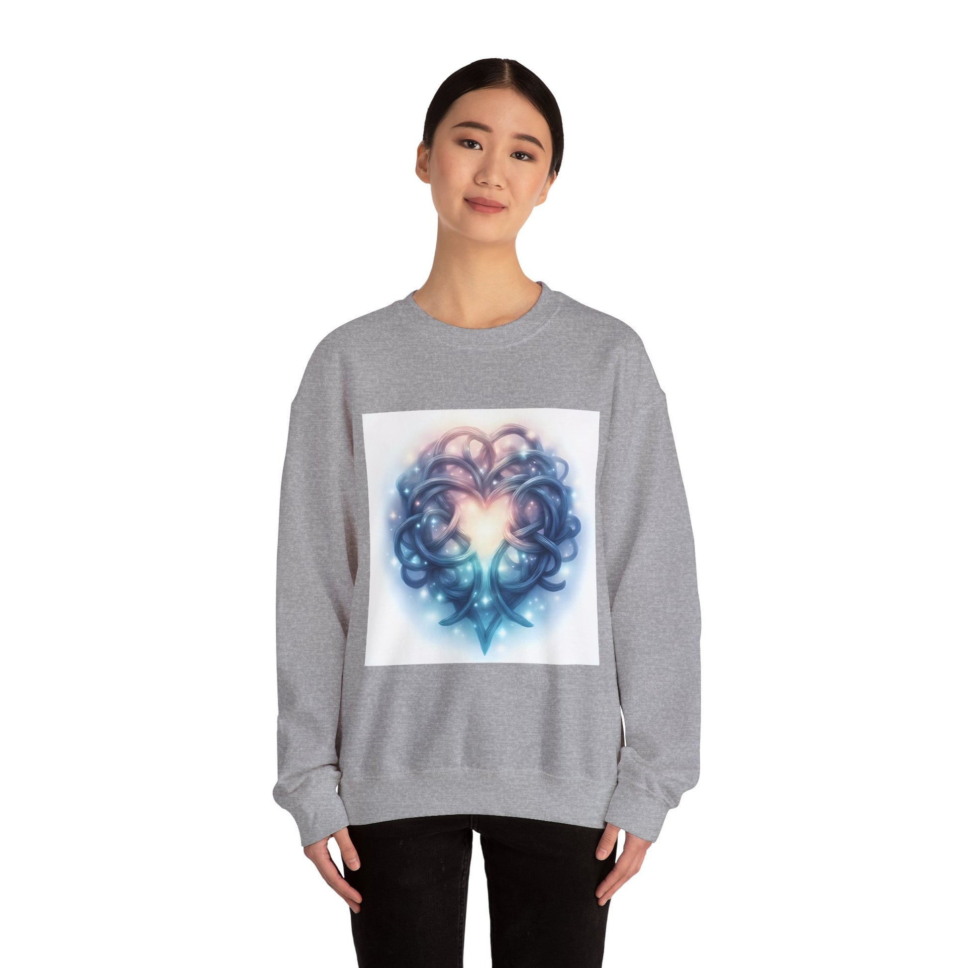Heartfelt Unisex Crewneck Sweatshirt - Cozy Gift for Couples, Valentine's Day Sweatshirt, Funky Heart Design, Everyday Comfort, Unique [...] - Celtic Scents