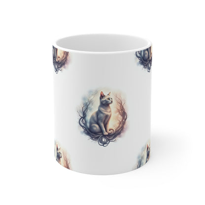 Whimsical Cat Mug, Cat Lover Gift, Cozy Home Decor, Feline Art Coffee Cup, Unique Animal Mug, Cute Cat Gift for Pet Owners - Celtic Scents