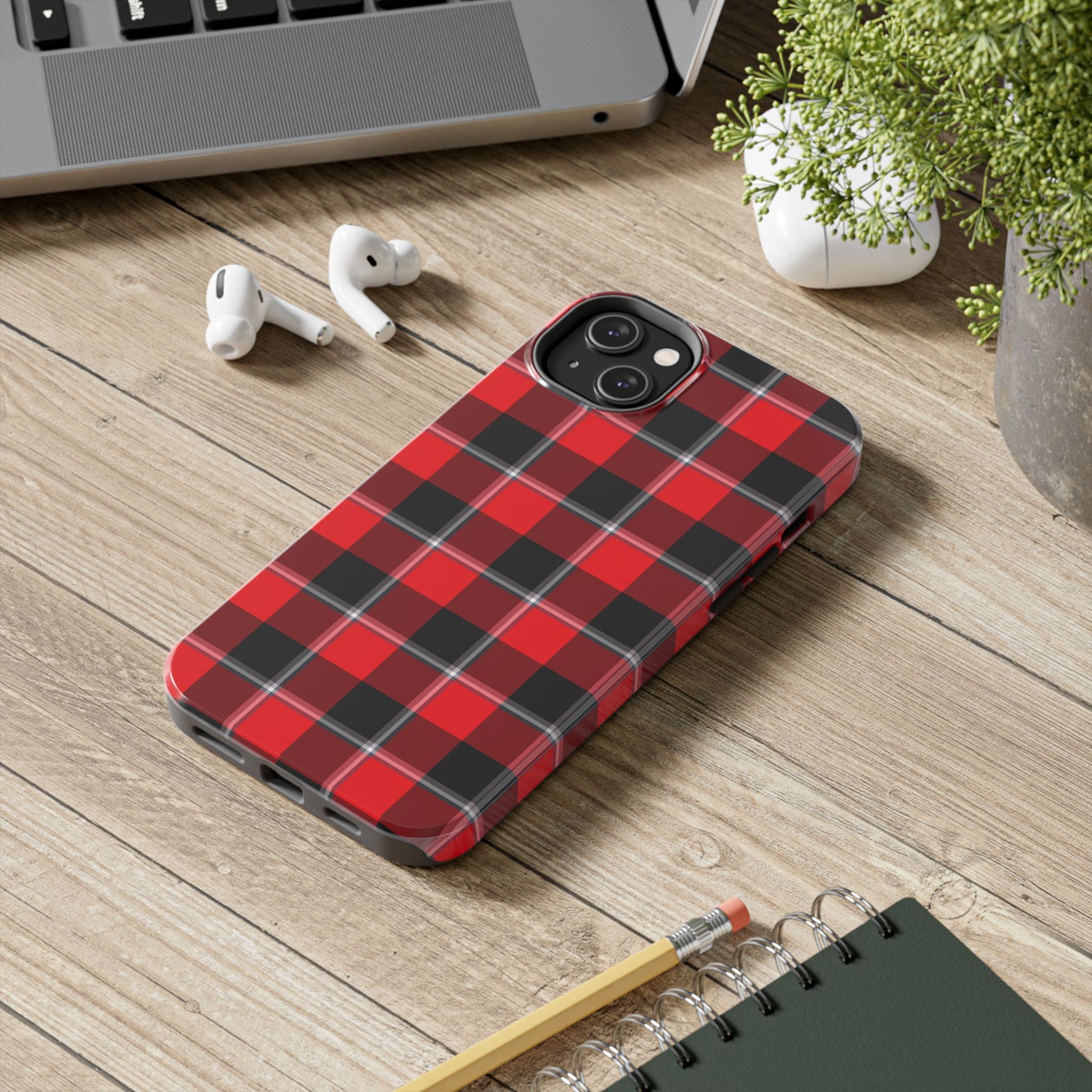 Stylish Plaid Tough Phone Cases, Durable Phone Covers, Rustic Gift, Trendy Accessories, Protection for Everyday Use, Fashionable [...] - Celtic Scents