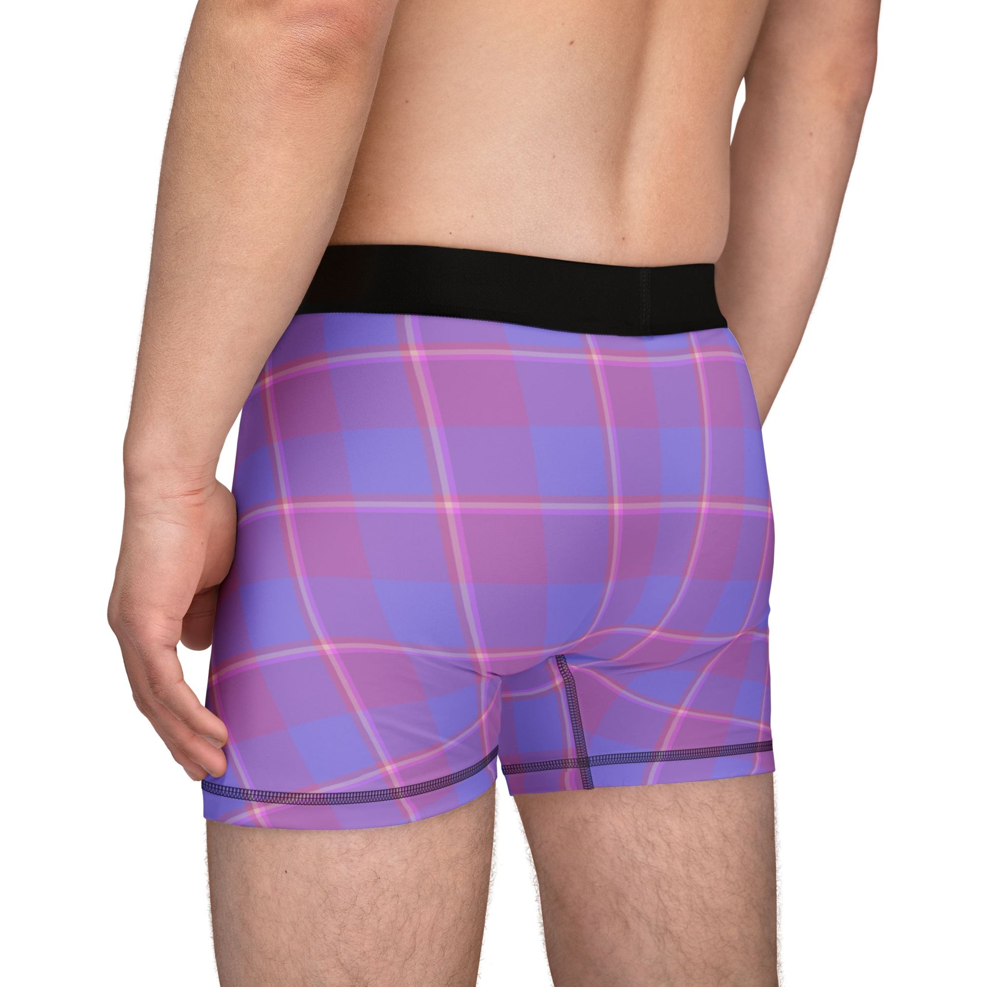 Vibrant Plaid Men's Boxers, Fun Underwear, Gift for Him, Comfortable Boxer Briefs, Trendy Loungewear - Celtic Scents
