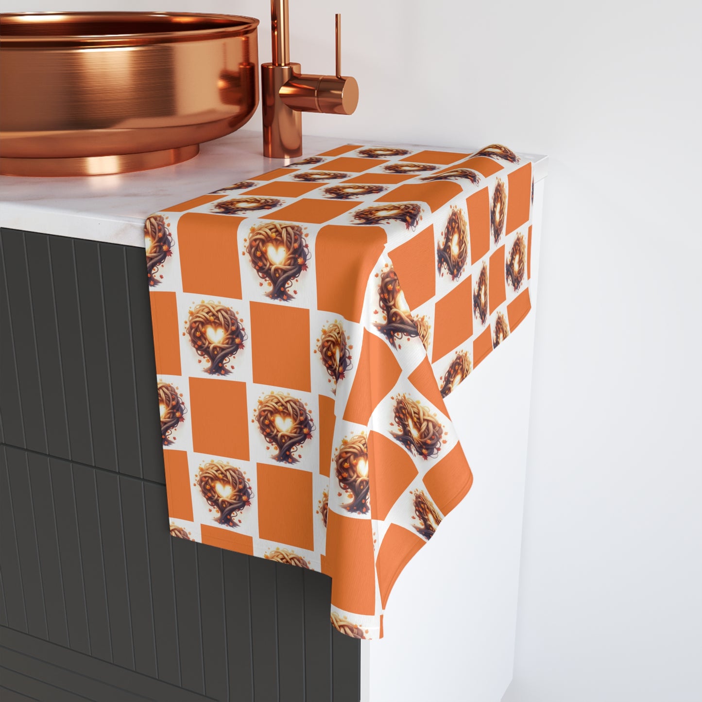 Autumn Floral Hand Towel, Cozy Kitchen Decor, Fall Gift, Hostess Gift, Decorative Towel for Thanksgiving