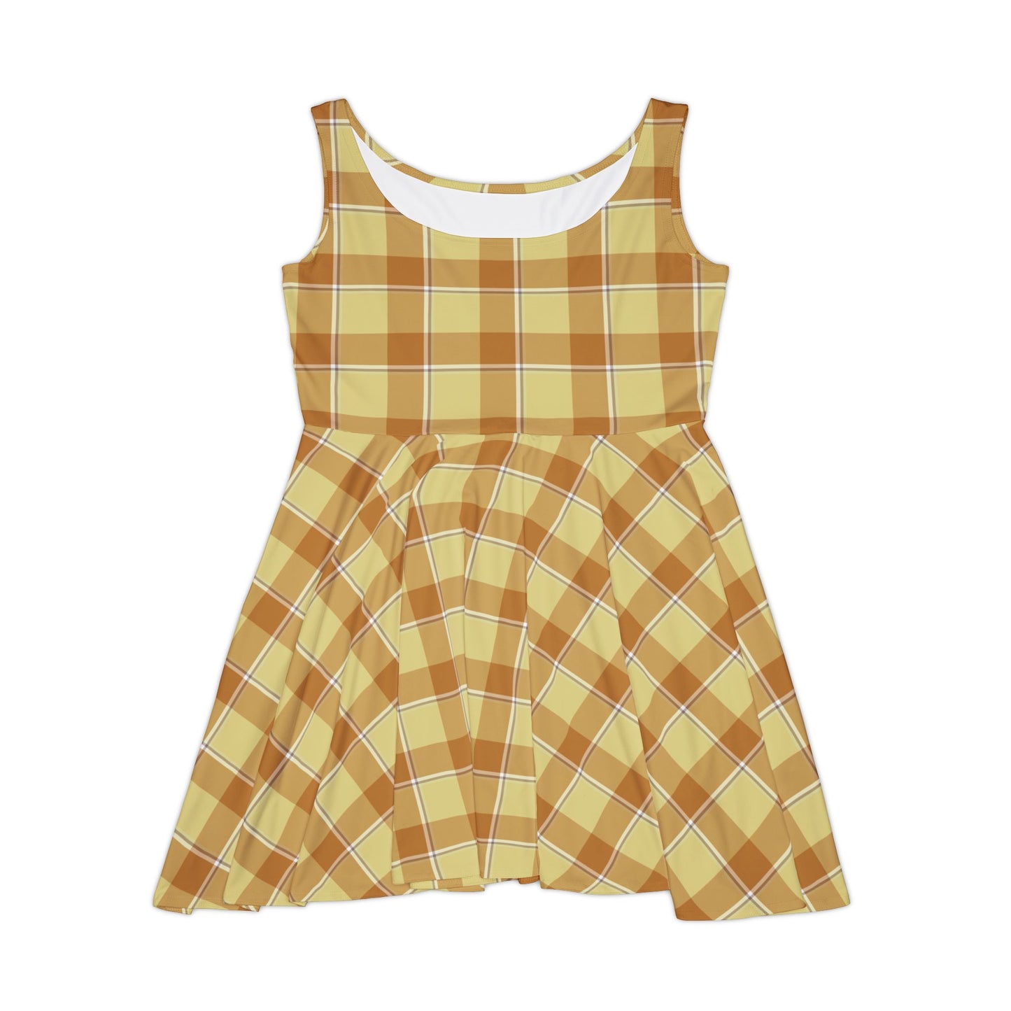 Chic Fall Plaid Women's Skater Dress, Casual Dress, Flowy Dress, Plaid Summer Dress, Cute Party Dress, Stylish Dress for Every Occasion - Celtic Scents