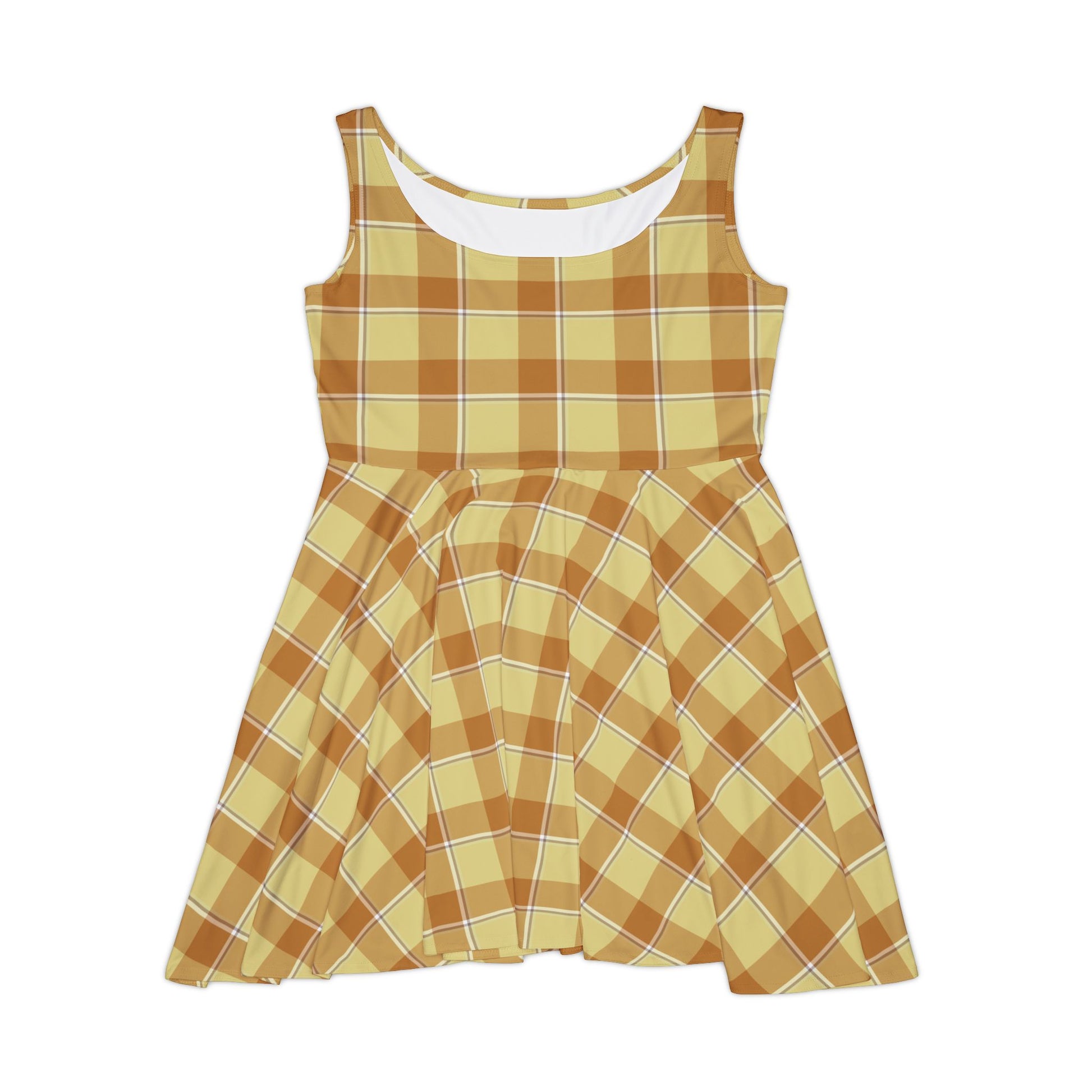 Chic Fall Plaid Women's Skater Dress, Casual Dress, Flowy Dress, Plaid Summer Dress, Cute Party Dress, Stylish Dress for Every Occasion - Celtic Scents
