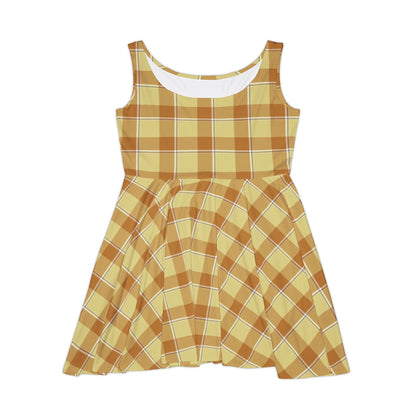 Chic Fall Plaid Women's Skater Dress, Casual Dress, Flowy Dress, Plaid Summer Dress, Cute Party Dress, Stylish Dress for Every Occasion - Celtic Scents