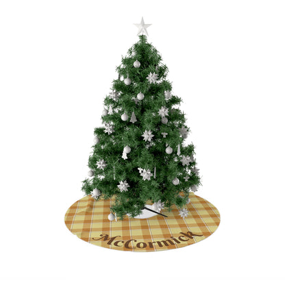 Personalized Plaid Christmas Tree Skirt, Cozy Holiday Decor, Custom Family Name Xmas Gift, Rustic Holiday Home Decor, Plaid Tree Decor - Celtic Scents
