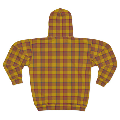 Cozy Plaid Zip Hoodie, Warm Layer for Fall, Unisex Gift for Comfort Seekers, Casual Wear, Autumn Style, Everyday Essentials - Celtic Scents