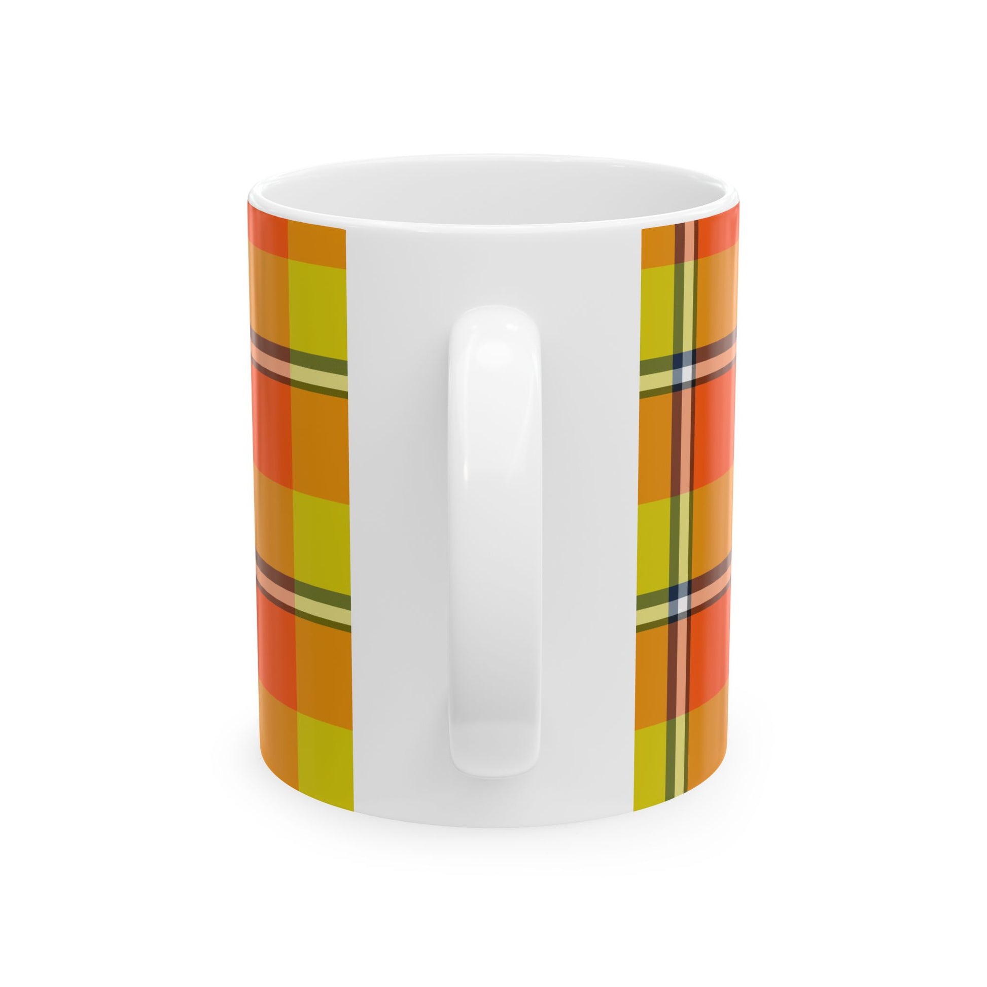 Vibrant Autumn Plaid Ceramic Mug | Cozy Coffee Cup, Autumn Decor, Gift for Her, Kitchen Essentials, Colorful Mug - Celtic Scents