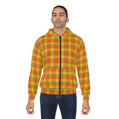 Vibrant Plaid Unisex Zip Hoodie, Cozy Layering Piece, Perfect for Fall Outings, Great Gift for Teens and Adults - Celtic Scents