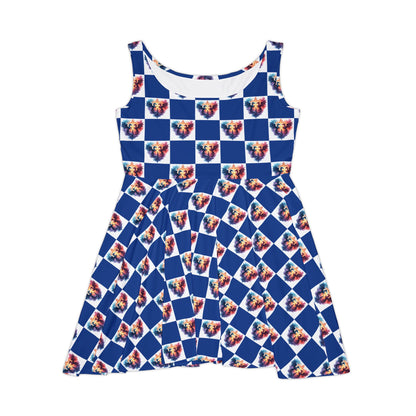 Colorful Celtic Dragon Print Women's Skater Dress, Cute Summer Dress, Festival Outfit, Date Night Dress, Gift for Her, Casual Dress - Celtic Scents