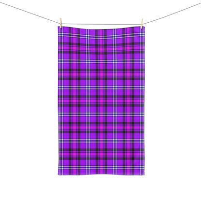 Purple Plaid Hand Towel, Vibrant Towel for Kitchen, Bathroom Decor, Perfect Gift - Celtic Scents