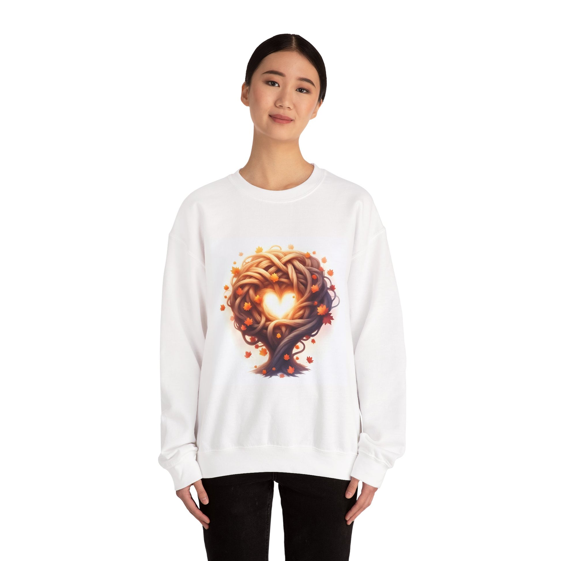 Heart Tree Crewneck Sweatshirt, Cozy Love Sweatshirt, Unisex Gift for Loved Ones, Fall Fashion, Nature-Inspired Apparel - Celtic Scents