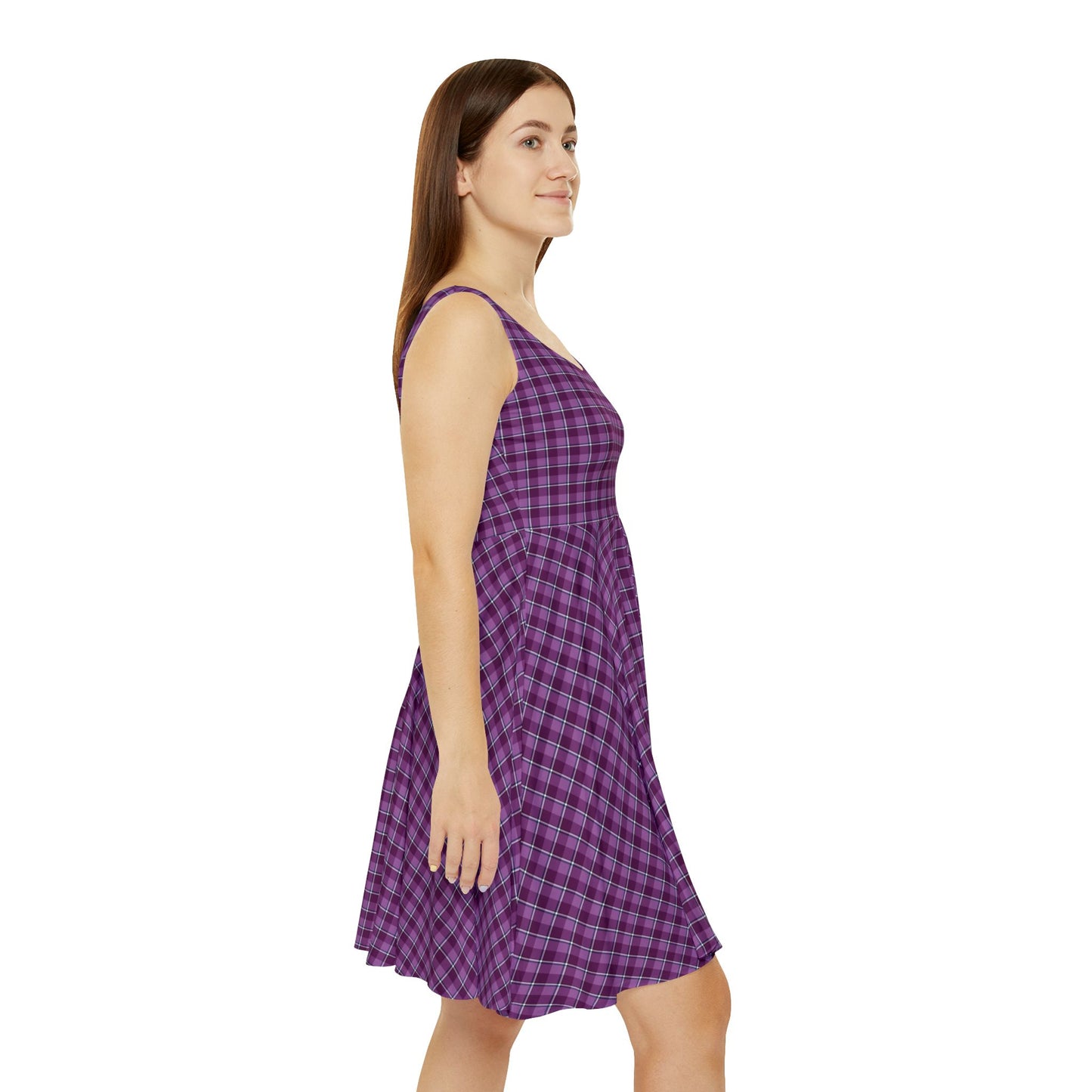 Purple Plaid Women's Skater Dress | Cute Summer Dress, Casual Outfit, Spring Fashion, Boho Dress, Everyday Wear - Celtic Scents