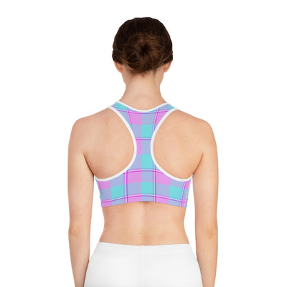 Trendy Plaid Sports Bra, Activewear, Fitness Top, Gym Wear, Yoga Bra, Workout Gear - Celtic Scents