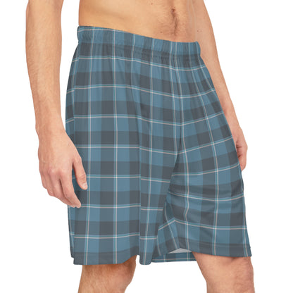 Hoki and Shuttle Gray Plaid Basketball Shorts, Casual Wear, Workout Gear, Gift for Men