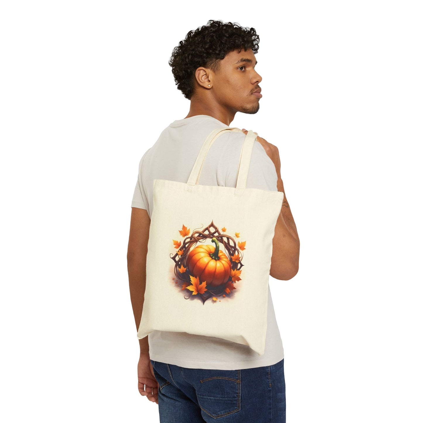 Autumn Pumpkin Tote Bag, Fall Harvest Bag, Eco-Friendly Shopping Bag, Halloween Gift, Seasonal Canvas Tote - Celtic Scents
