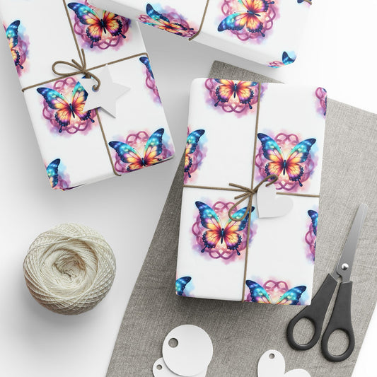 Colorful Butterfly Wrapping Paper Roll, Gift Wrap for Birthdays, Holidays, Special Occasions, Eco-Friendly, Versatile Gift Packaging - Celtic Scents