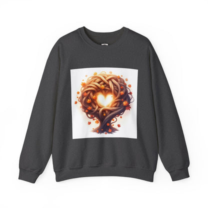 Heart Tree Crewneck Sweatshirt, Cozy Love Sweatshirt, Unisex Gift for Loved Ones, Fall Fashion, Nature-Inspired Apparel - Celtic Scents